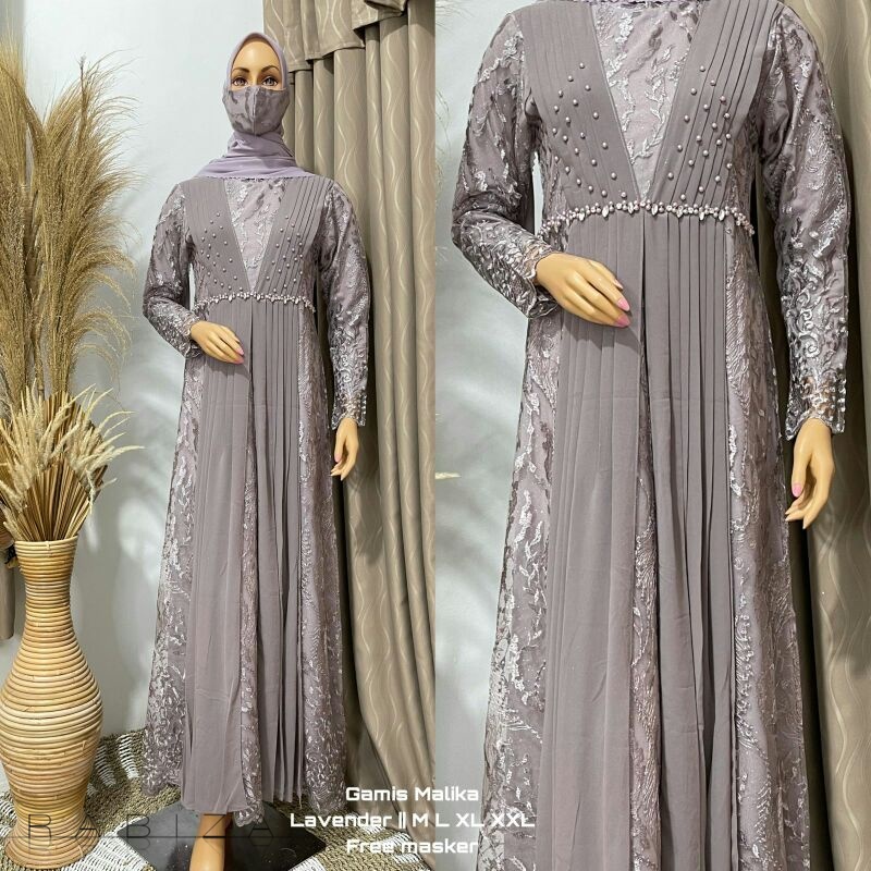SF Dress Brokat Terbaru /Gamis Brokat Cerutty/Gamis Pesta/Gamis Seragam/Model Gamis Terbaru