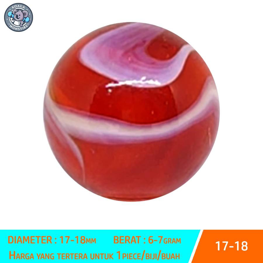 17-18mm Kelereng Gundu Rooster Marble Balap Ayam Jantan