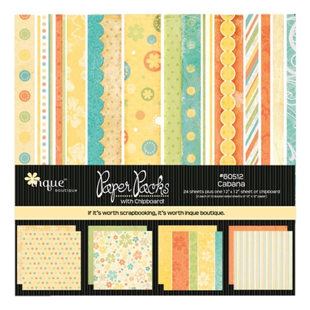 

12x12 Paket Kertas Scrapbooking "Cabana" (24 lembar - 1 chipboard)