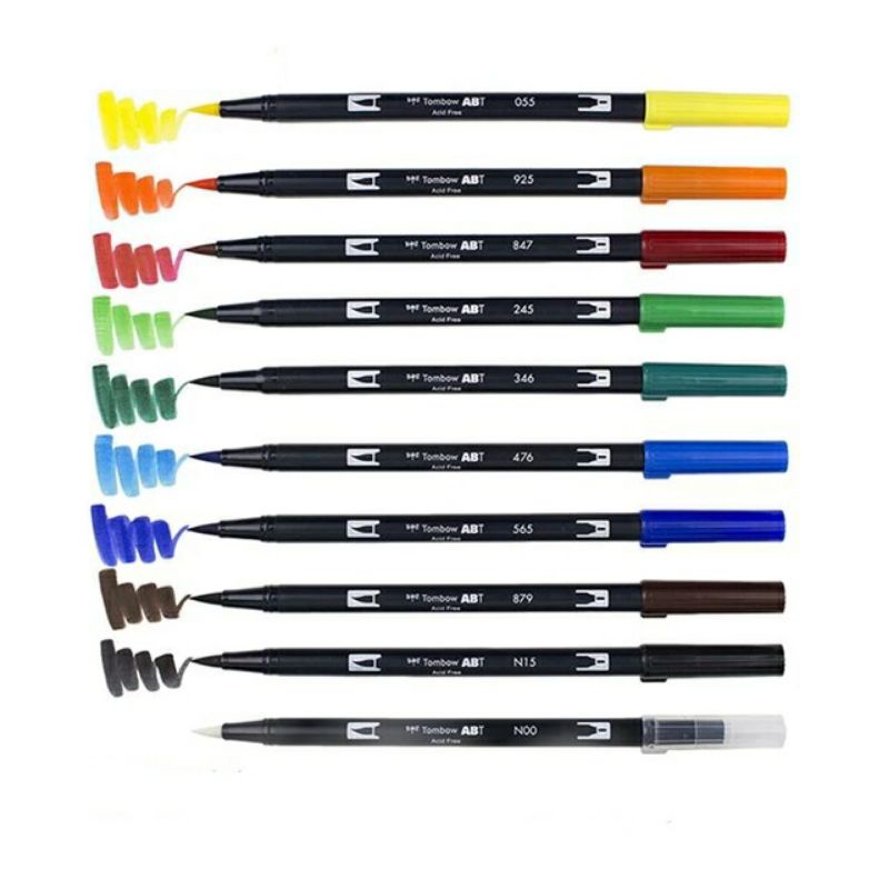 

Tombow ABT Dual Brush Pen Water Based Spidol Calligraphy Lettering - Free Kertas Latihan Lettering // Dimino