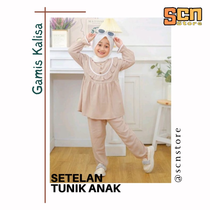 Gamis Tunik Anak 1-12 tahun KALISA // Setelan Tunik Anak // Setelan Gamis Anak