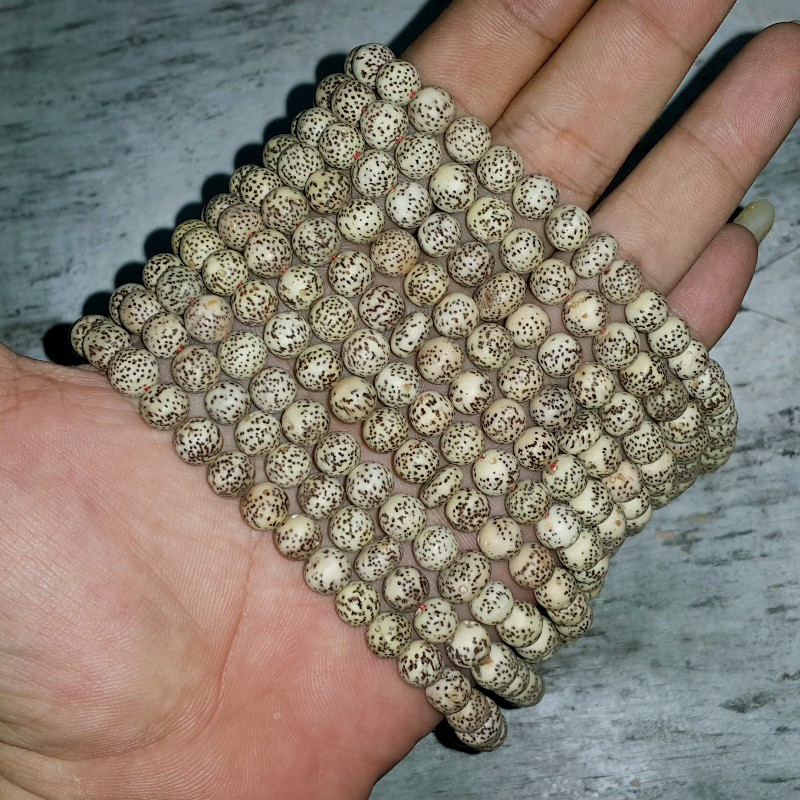 Tasbih Budha Biji Rotan 8 MM Star & Moon Bodhi Seeds Mala