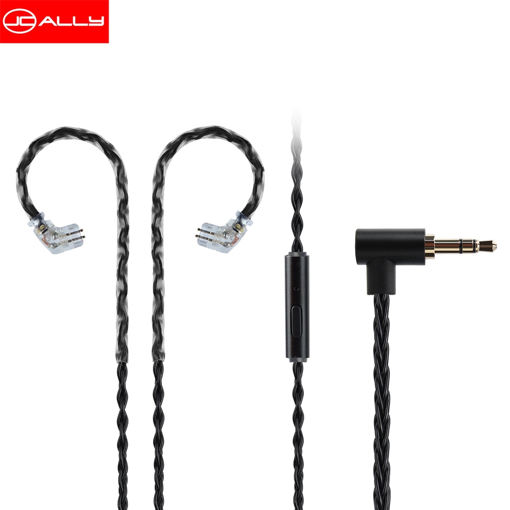 JCALLY JC08S Oxygen-free copper upgrade 5N OFC wire 8 Shares 2Pin 0.78mm MMCX Earphone 3.5mm Upgrade Black Cable with Mic Microphone