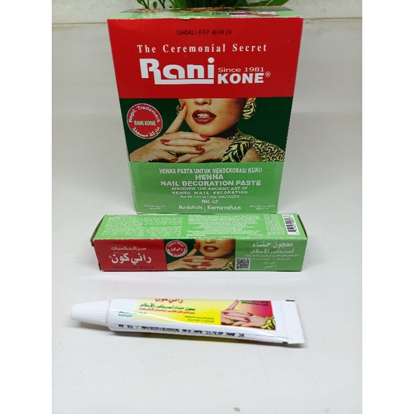 1pcs Henna Rani Kone Nail Decoration Paste Kuku