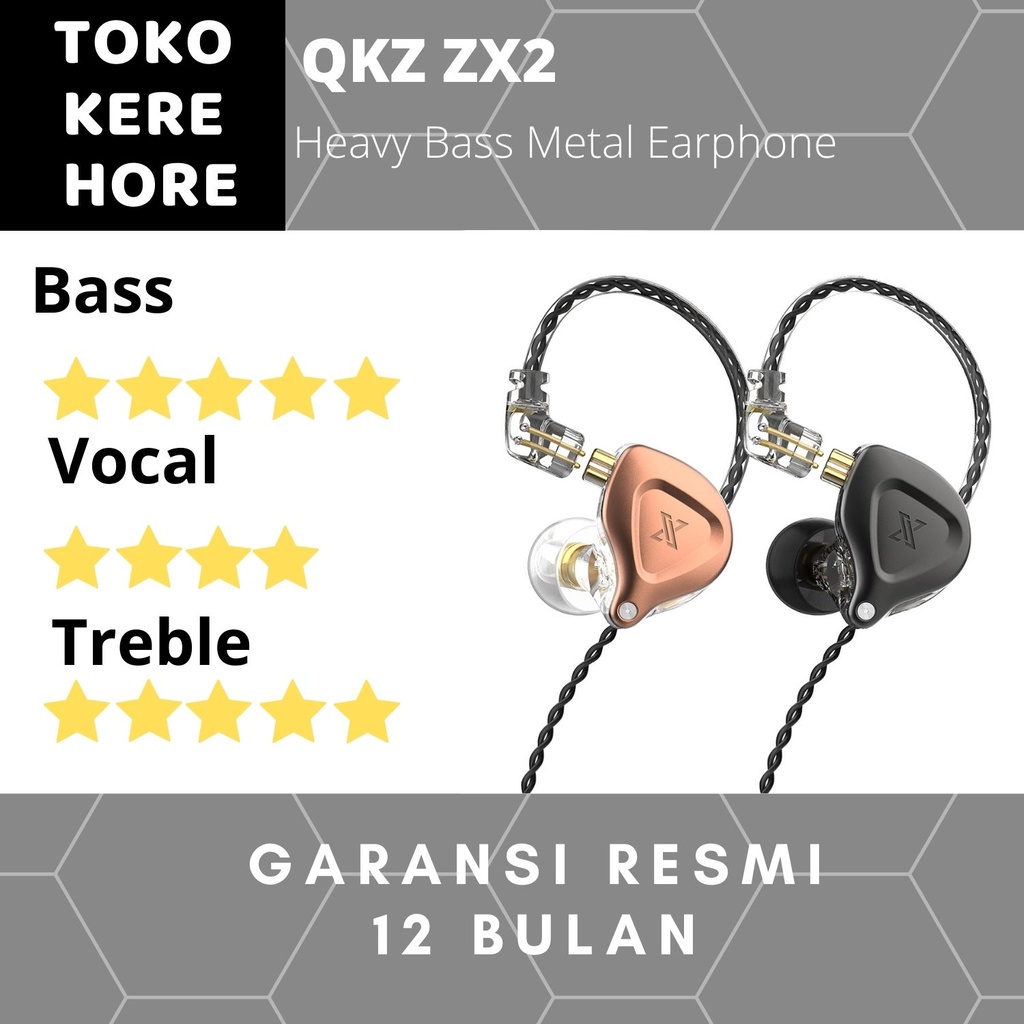 QKZ ZX2 Heavy Bass Metal Earphone with Mic alt CCA CSN EDX Pro