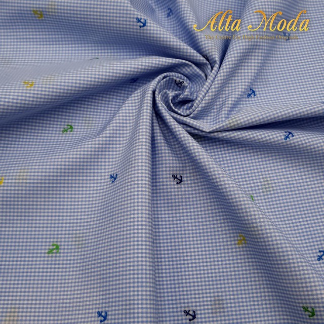 

Alta Moda Katun Shirting Motif Jangkar Biru (1M)