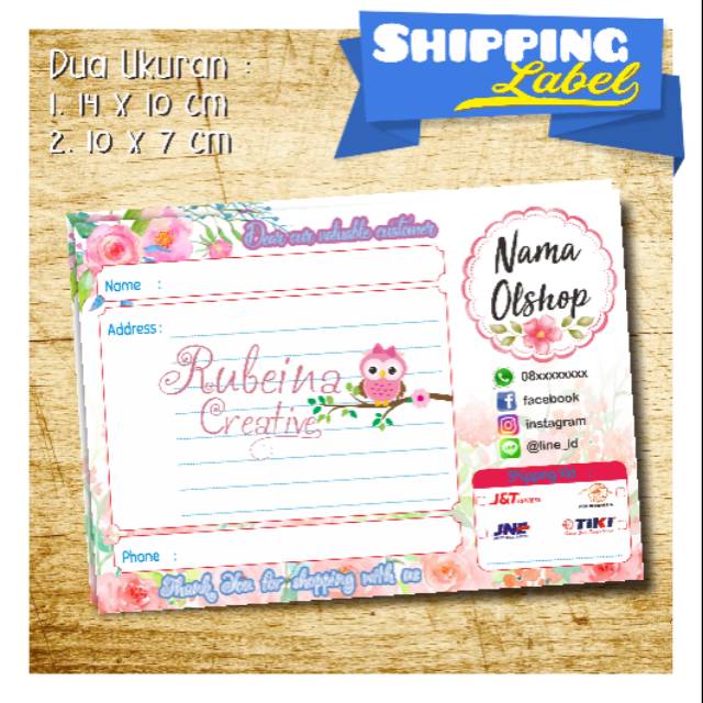 

(1 pack) Label Pengiriman paket Simple Flower #2