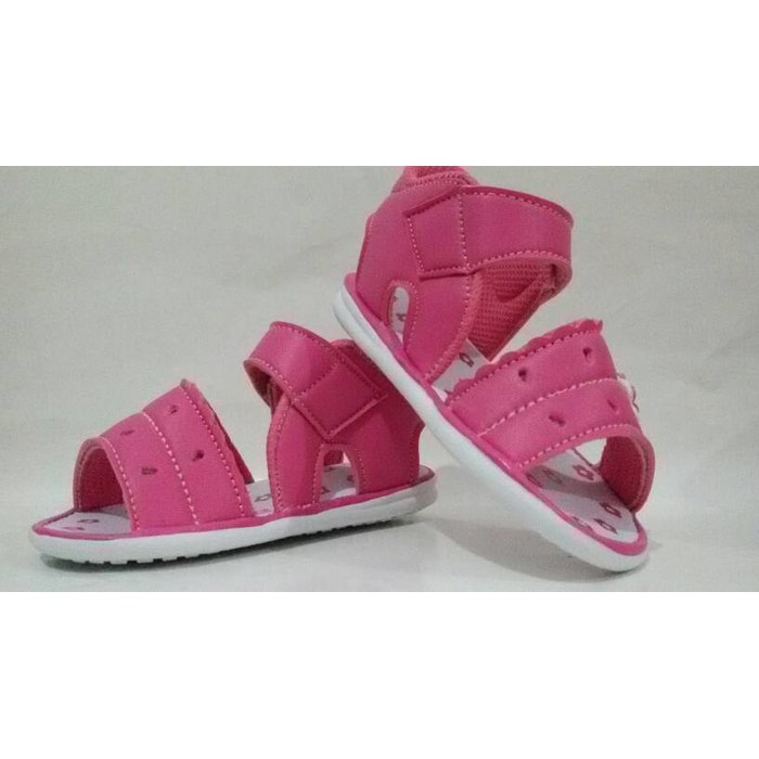 EXCLUSIVE Sepatu sandal babykiddies pink fanta sol karet bunyi TERLARIS 009