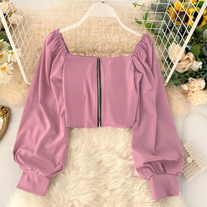 ComfortBoutique BLOUSE CROP ZIPPER