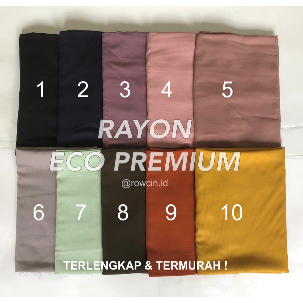 KAIN RAYON POLOS PREMIUM TERLENGKAP BAHAN ORGANIK LEMBUT LANGSUNG DARI PABRIK