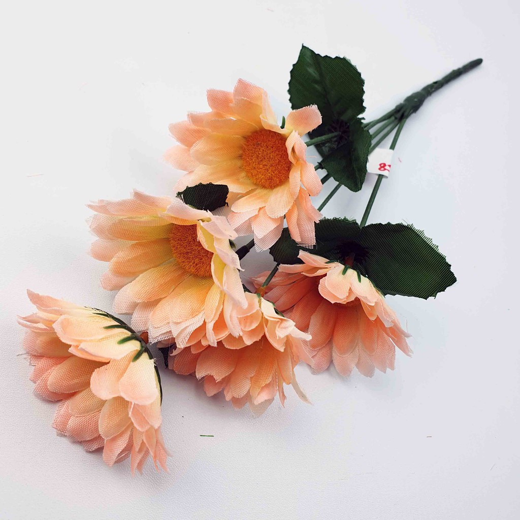 Bunga Daisy S Murah 30cm / Bunga Kain/ Bunga Palsu/ Bunga Plastik-Peach