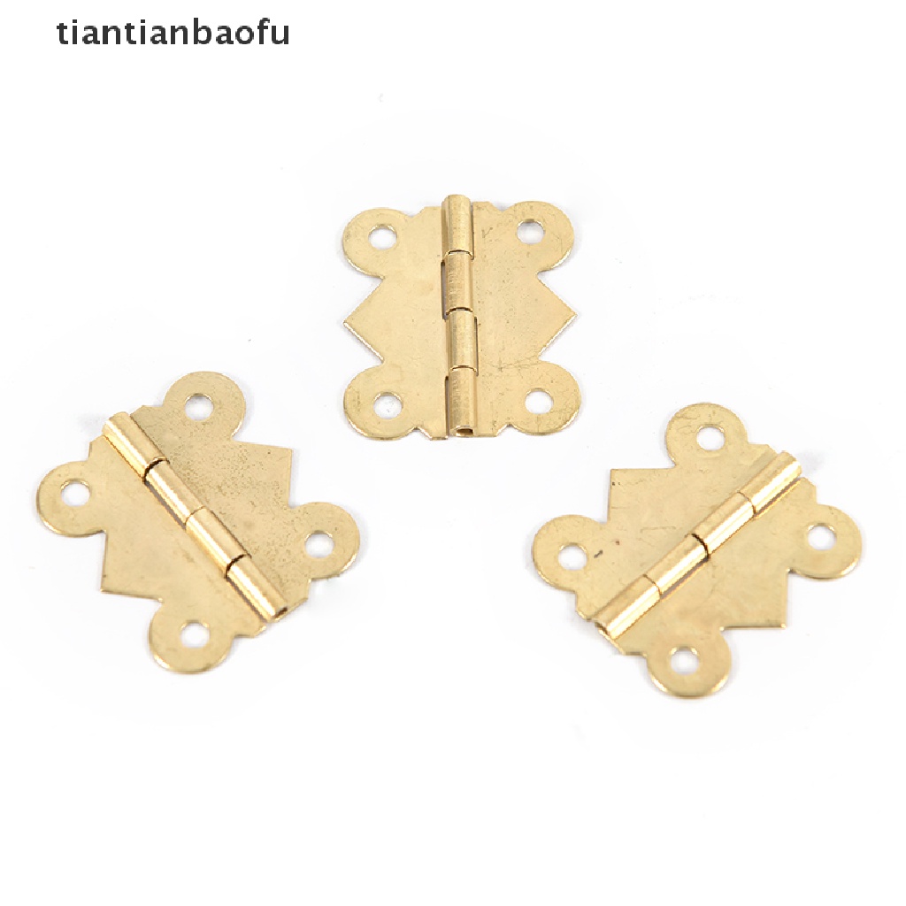 [tiantianbaofu] 10 Pc Brass Color Mini Butterfly Hinges for Cabinet Drawer Jewelry Box DIY Repair Boutique