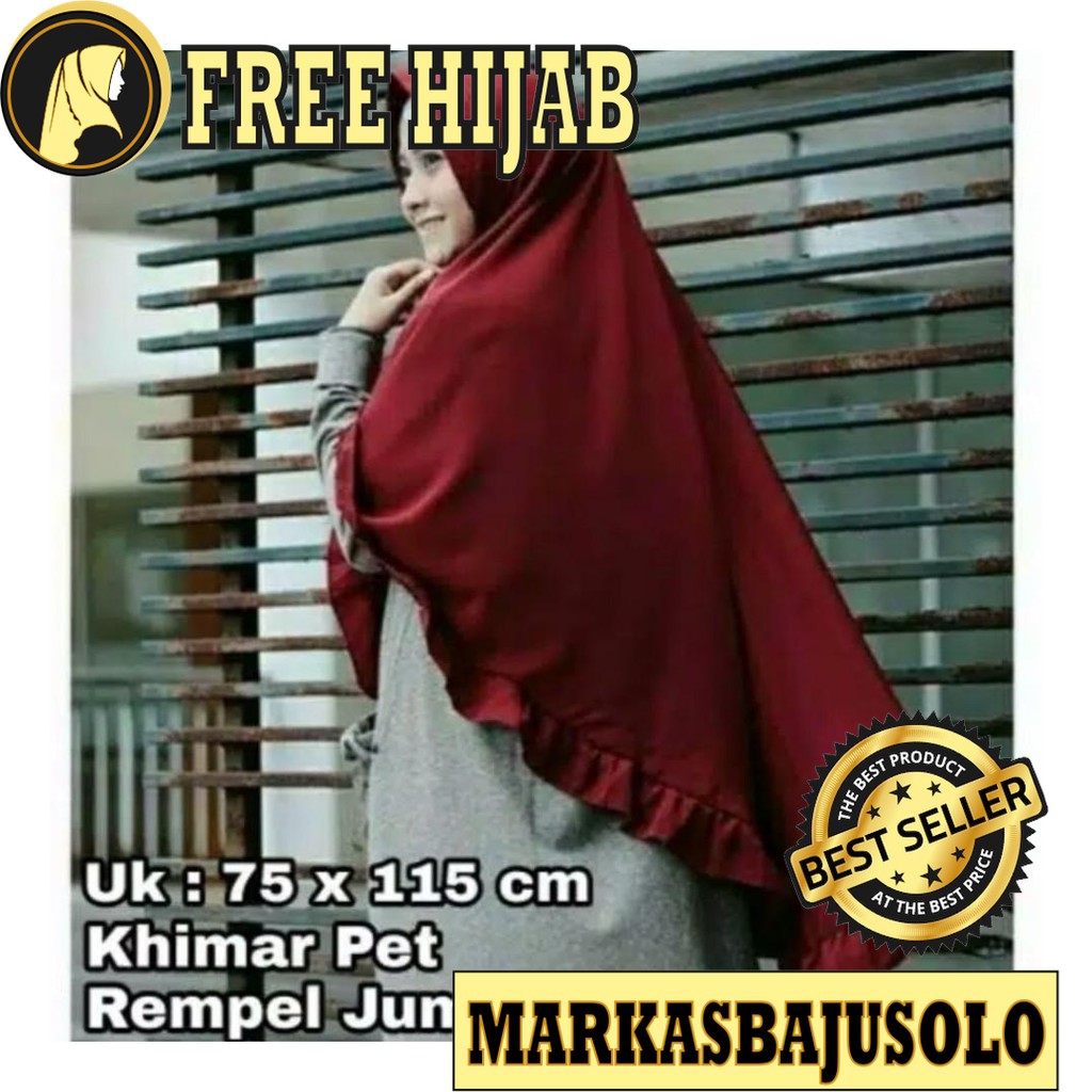 FATIMA REMPEL  JUMBO  PET PENGUIN JILBAB HIJAB KHIMAR BERGO KERUDUNG SEGIEMPAT INSTANT / JILBAB