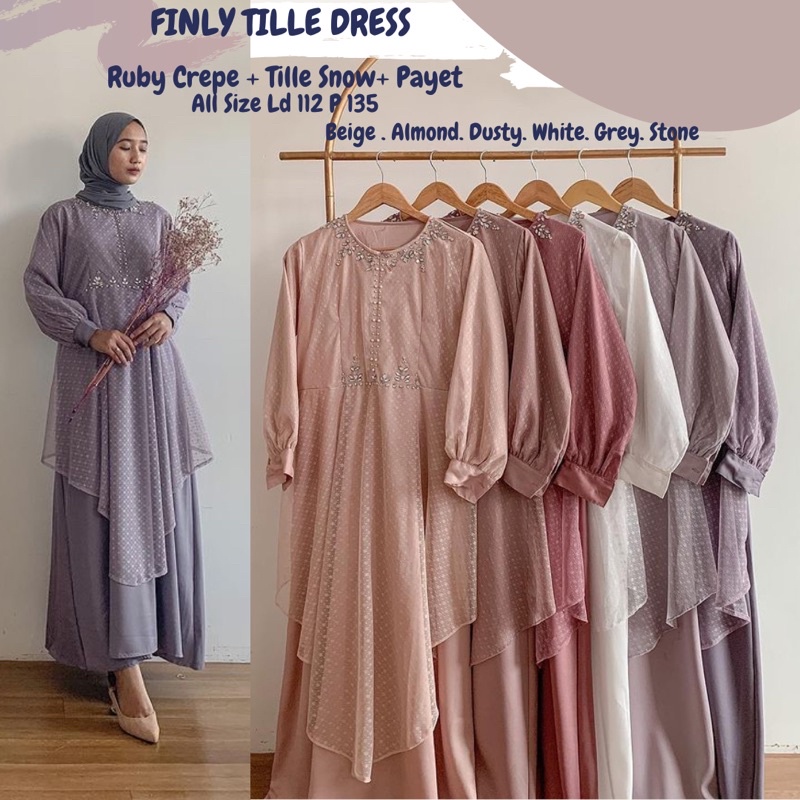 Finly Tile Dress Jumbo/Dress Jumbo Ld 112/Dress Lebaran/Dress Lamaran/Dress Kondangan/Gamis Murah