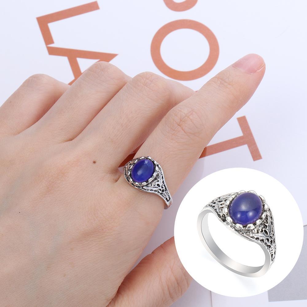 R-flower Mood Ring Hadiah Kreatif Perhiasan Fashion Baru Kontrol Suhu