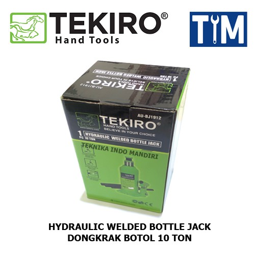 TEKIRO Dongkrak Botol 10 TON / Hydraulic Welded Bottle Jack AU-BJ1912