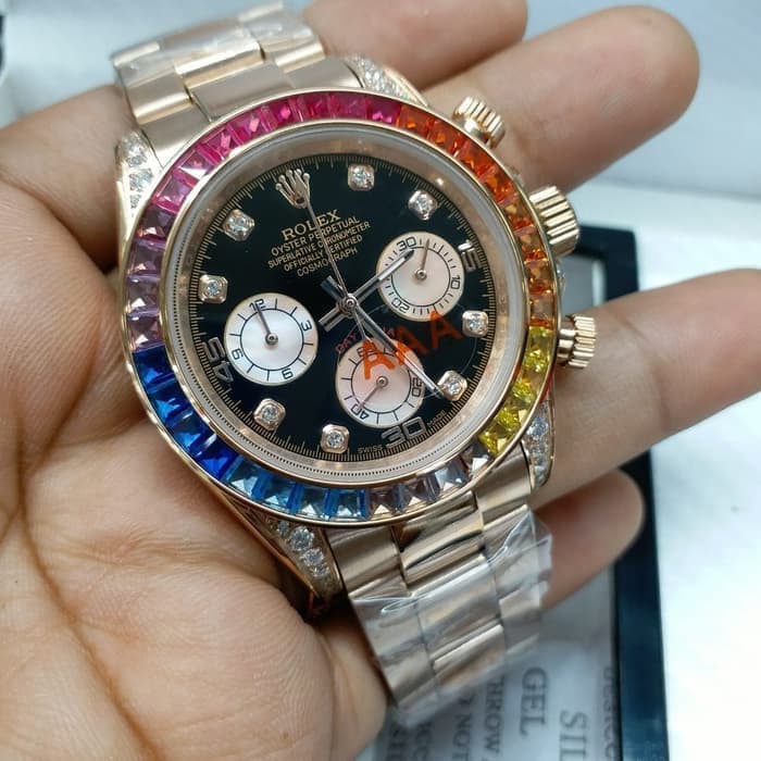 Jam Tangan Rolex Chosmograph Daytona Silver Automatic Premium