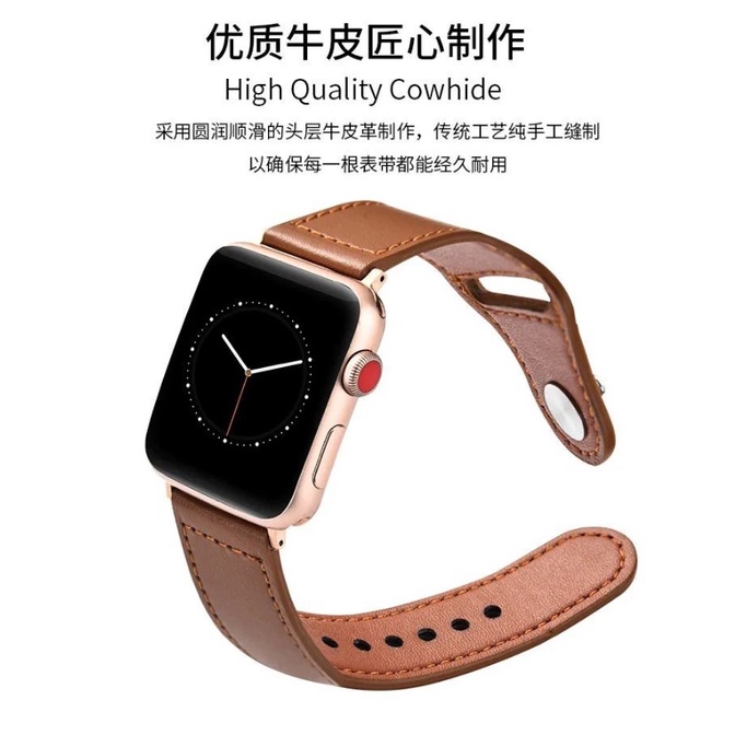 Strap Leather Kulit Apple Watch Jam Gelang 40 41 42 Rantai Milanese 45 38 iWatch Seri 1 2 3 4 5 SE 7