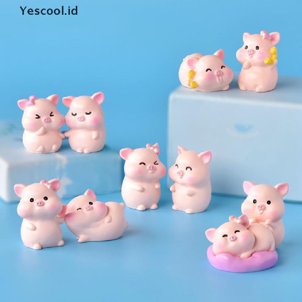 1 / 6pcs Patung Babi Mini Bahan Resin Untuk Dekorasi Taman