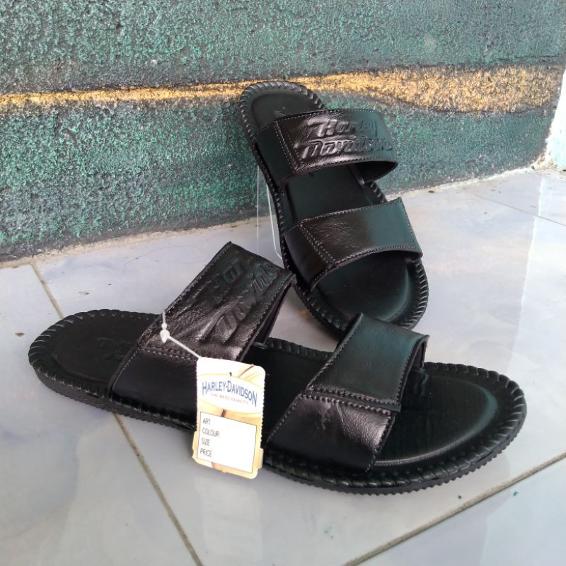 sandal kulit asli ban 2 coklat sandal kulit asli sandal santai