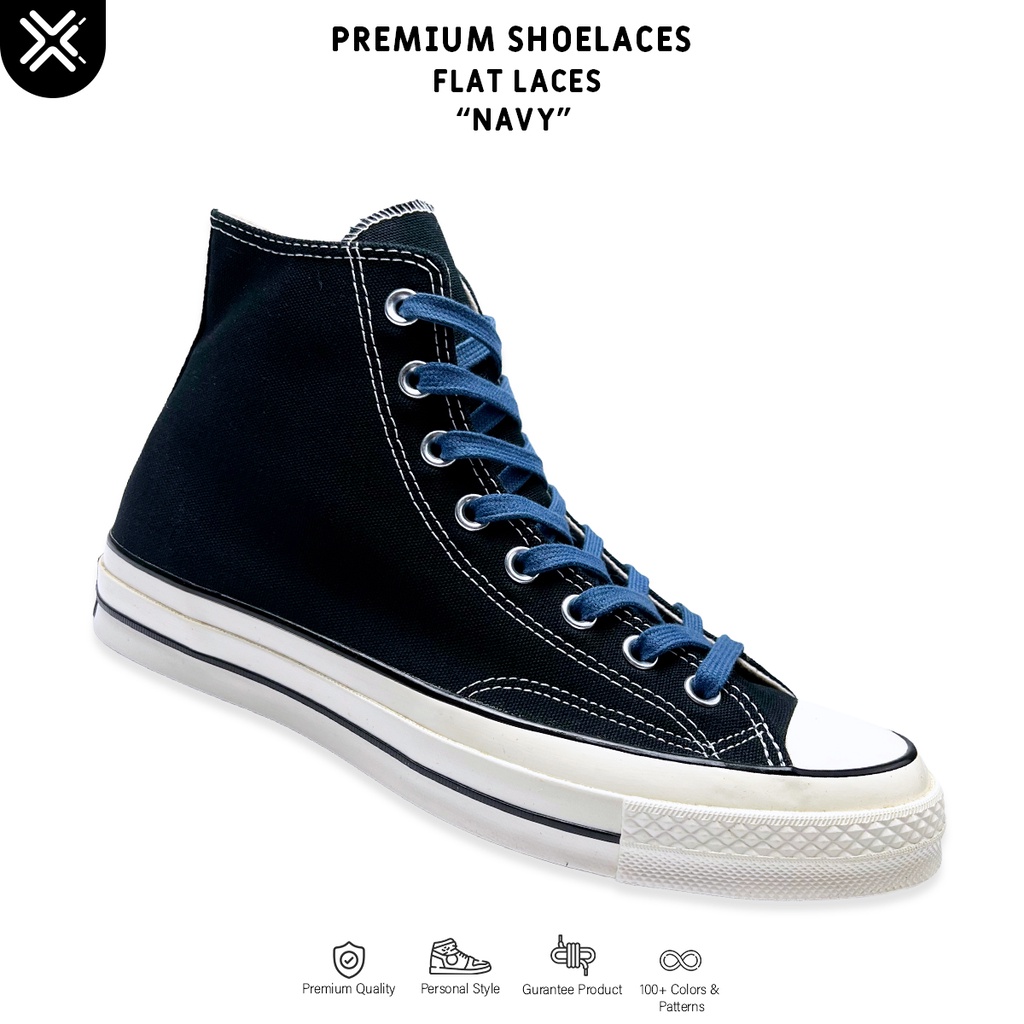 TALI SEPATU GEPENG NAVY PREMIUM