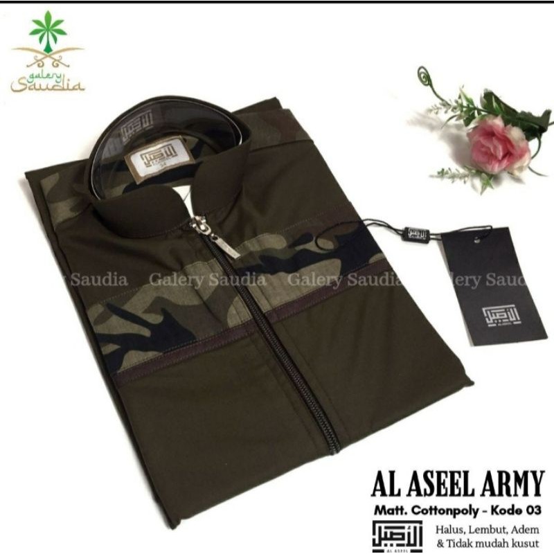 jubah al aseel army,gamis al aseel army anak,gamis anak laki laki,jubah lengan pendek anak laki laki