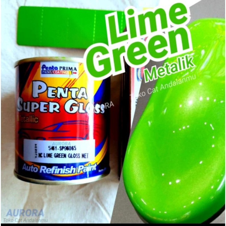 Cat Penta NC Lime Green Gloss Met Hijau Metallic Ijo Metalik Metalic Gren Cat Mobil Motor Sepeda