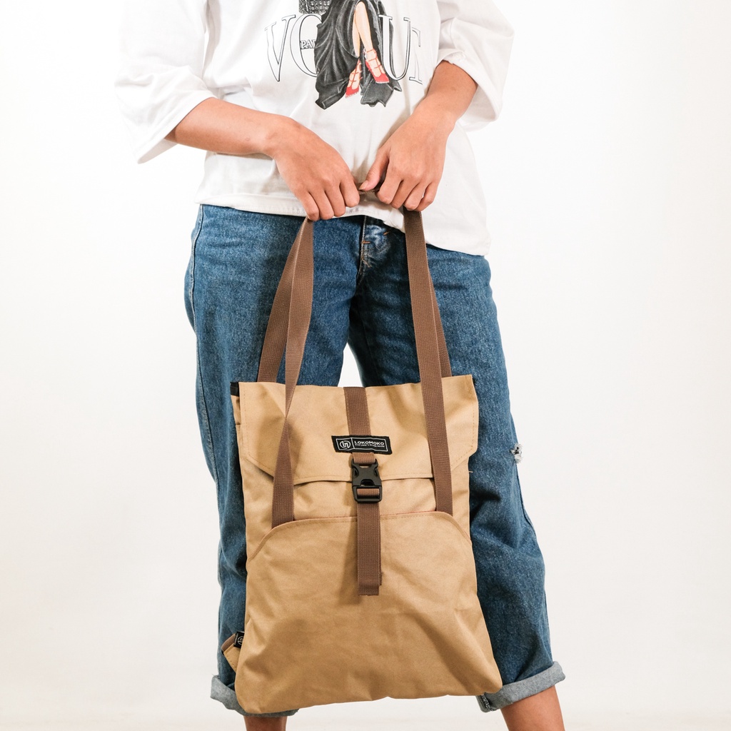 Lokomoko_Tas Tote Bag Multifungsi Ransel Full Lapis Furing - Unisex -Moiz Series