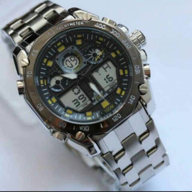 Jam Tangan Kw Super Pria Elegan Casio Edifice Efa 100 Silver Yellow