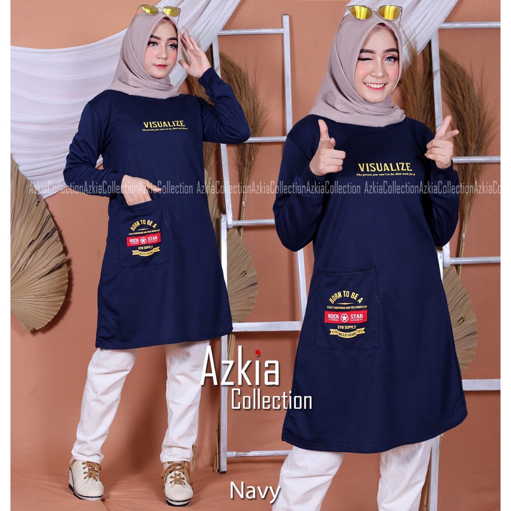 TUNIK KAOS WANITA KANTONG DEPAN