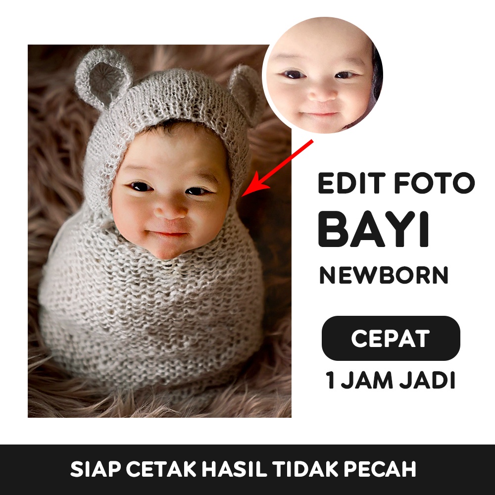 edit foto bayi newborn cowok dan cewek 1 jam selesai hasil asli