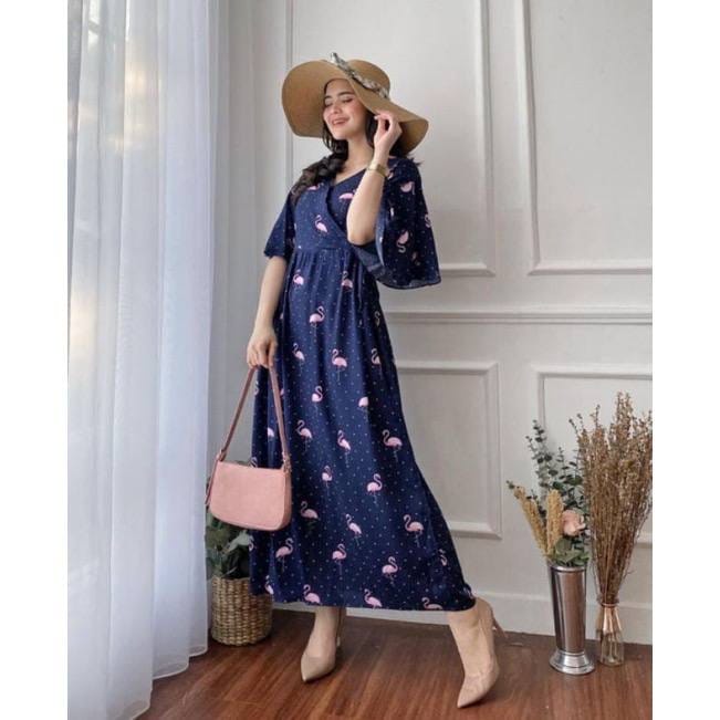 Daster Kimono Busui Tali Samping Panjang Semata Kaki / Daster Kekinian-ANGSA LD 120