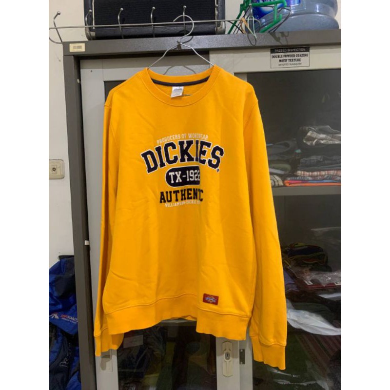 crewneck dickies kuning (yellow mustard) sablon timbul original