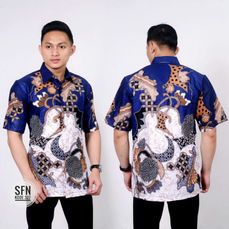 BATIK PRIA LENGAN PENDEK- ATASAN BATIK PRIA MODERN