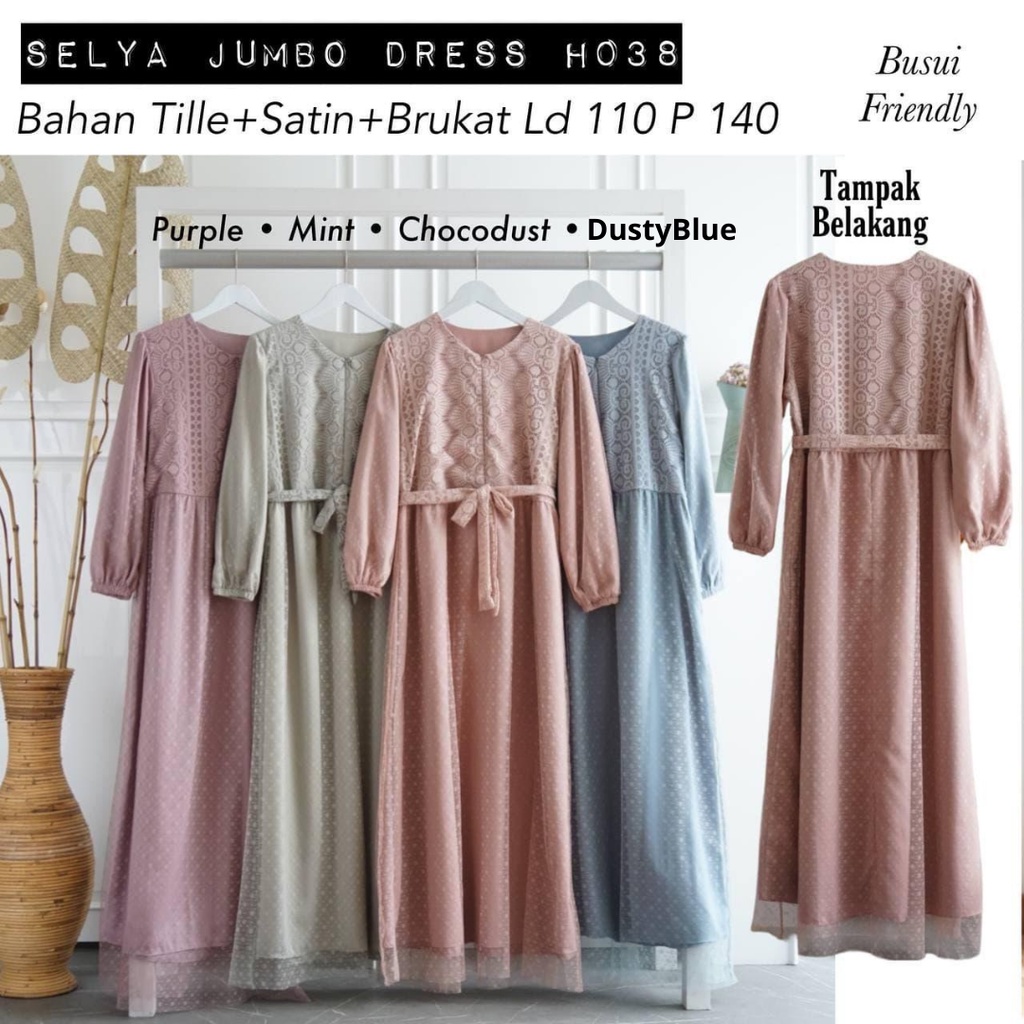 SELYA TUTU DRESS PESTA /DRESS LEBARAN / BUSUI FRIENDLY / JUMBO SIZE