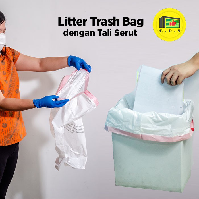 Litter Trash Bag Dengan Tali Serut Uk. 60 x 69