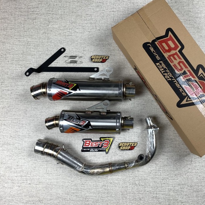 Knalpot Racing Best3 Fullsystem Bulat Vespa Matic Sprint Primavera S LX