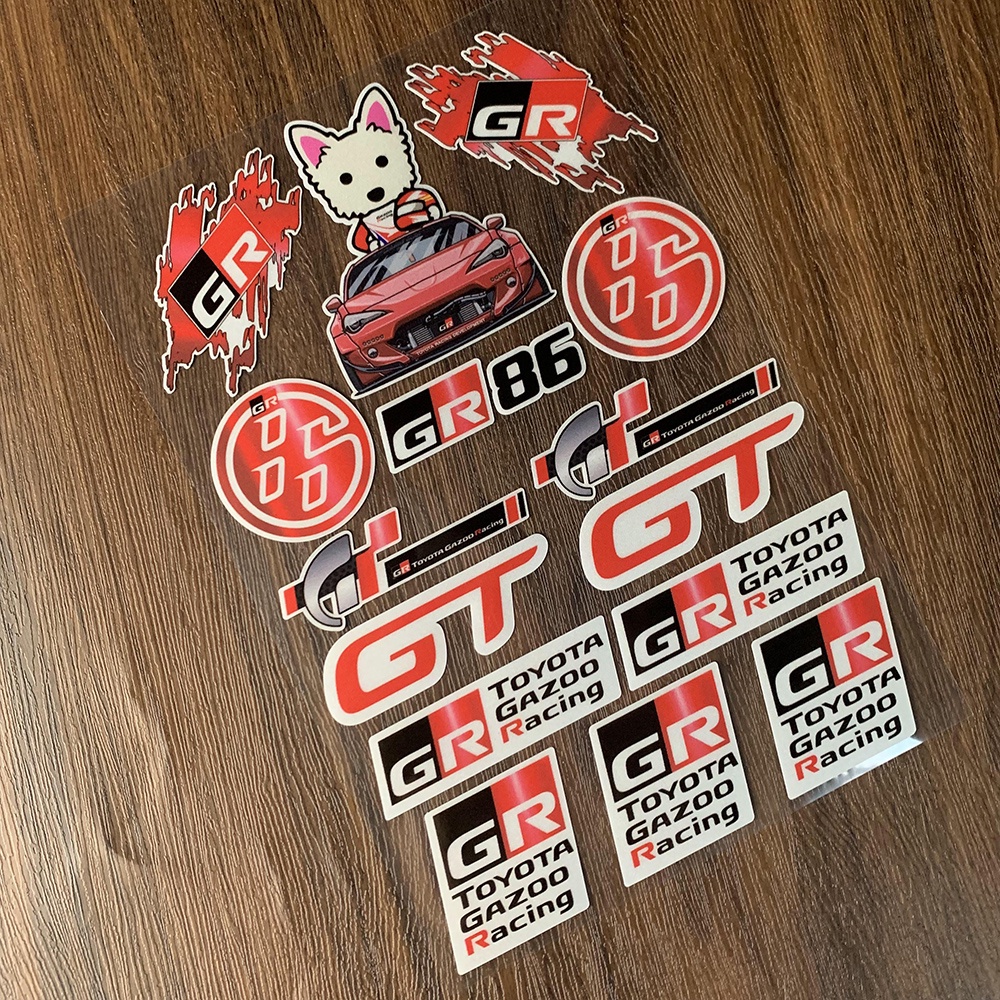 Stiker Motif Toyota GR GAZOO Racing Untuk Dekorasi Helm Motor Yaris Supra 86 RAV4 Vitz Camry