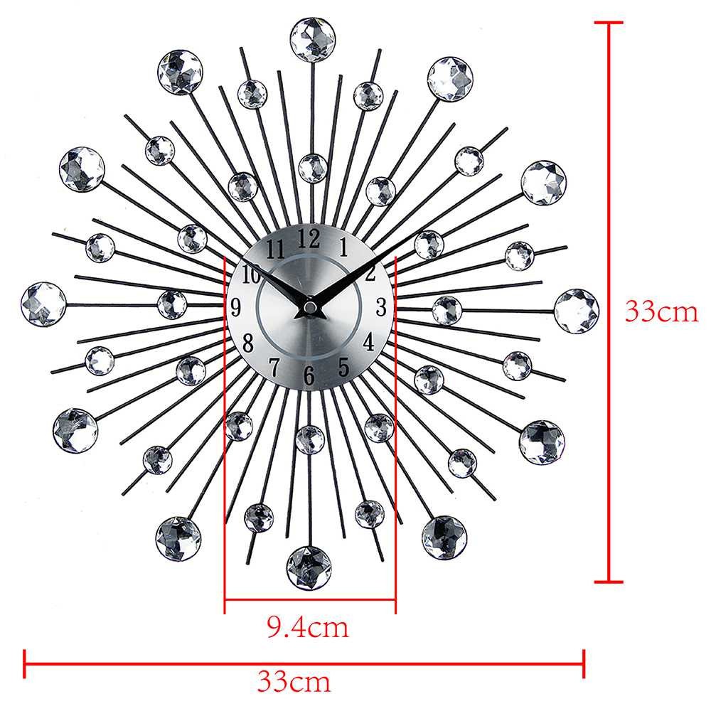 (MAINANKYU) sell Jam Dinding 3D Quartz Creative Design Model Luxury Diamond - T6807 - Silver