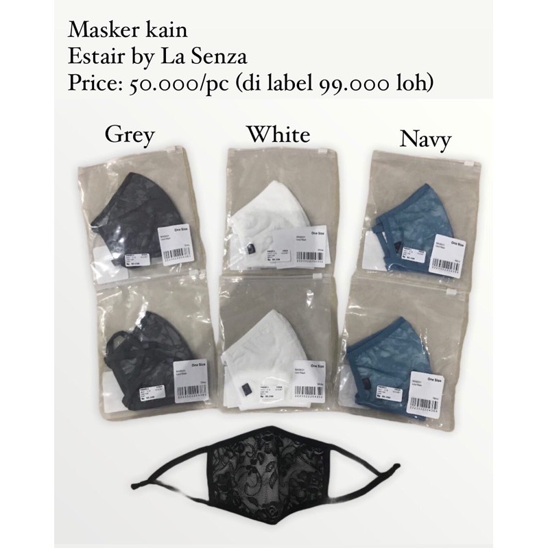 Masker Kain Estair by La Senza ORIGINAL (di label 99.000 loh)