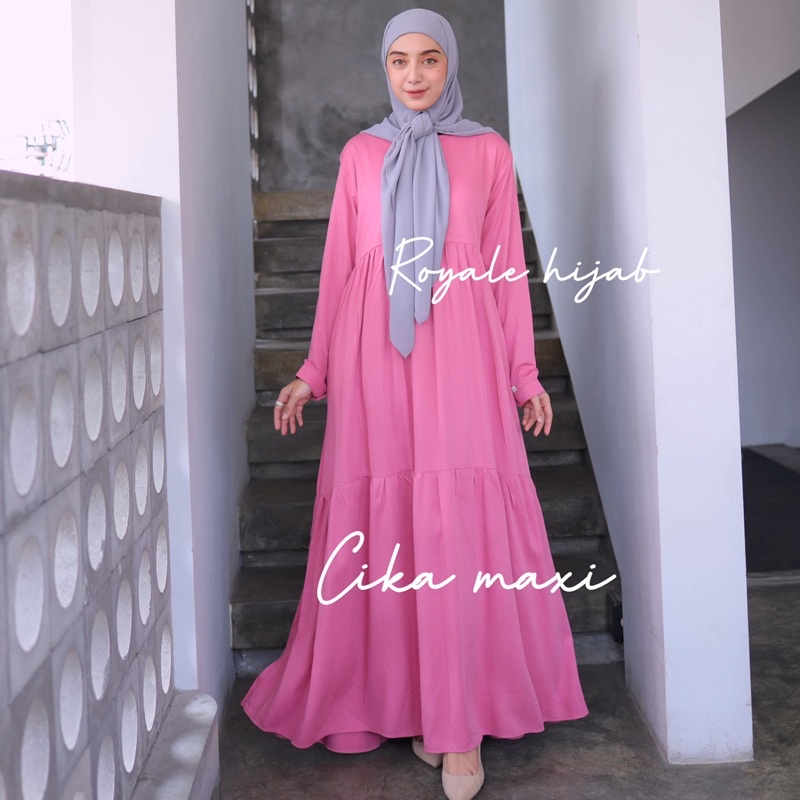 Cika gamis katun rayon twill size s-xxxl