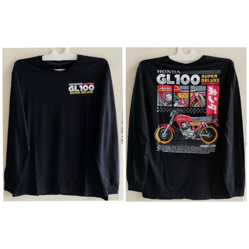 KAOS MOTOR GL 100 HITAM LENGAN PANJANG PRIA MURAH TERBARU (READY / COD / BAYAR DITEMPAT)