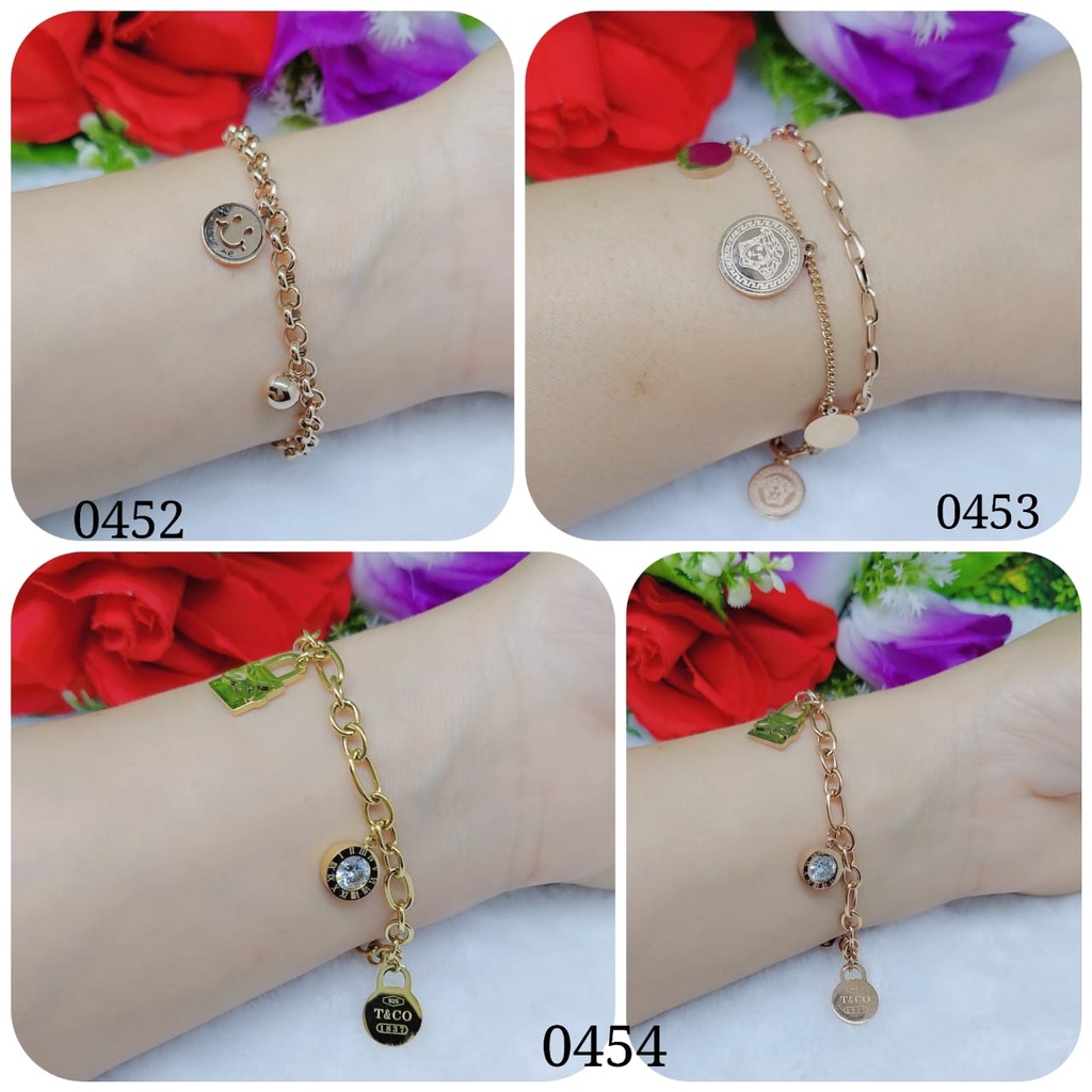 Gelang titanium perhiasan fashion 0452-0454