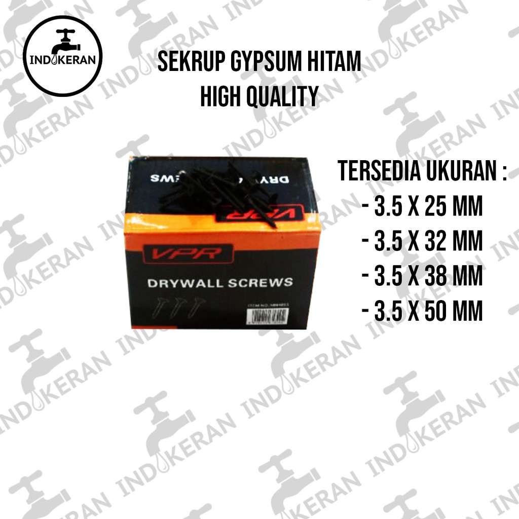 INDOKERAN - Sekrup Gypsum Hitam - High Quality