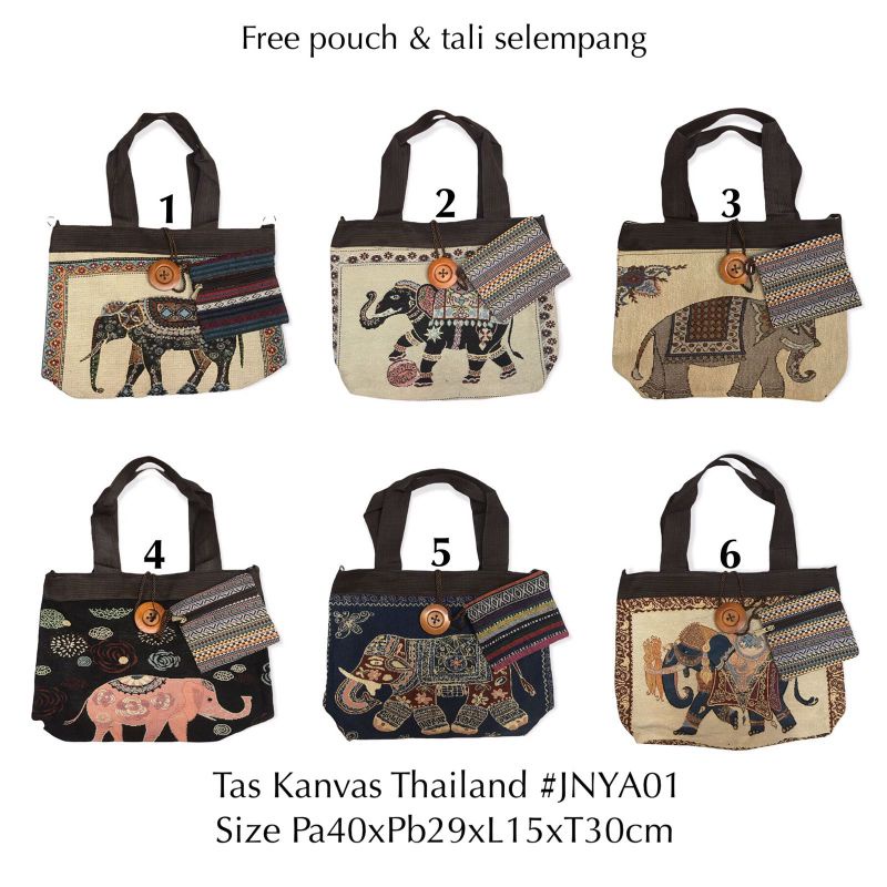 Tas tote bag thailand kancing jumbo/tas thailand/tas tote bag wanita