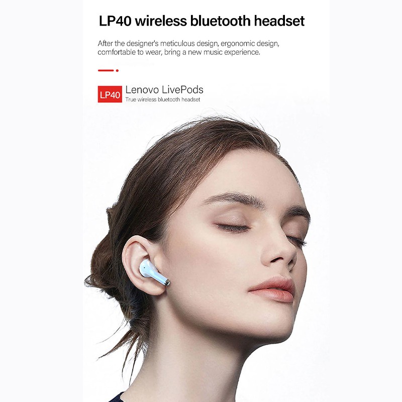 Lenovo LP40 True Wireless Bluetooth Earphone Mini Earbuds TWS