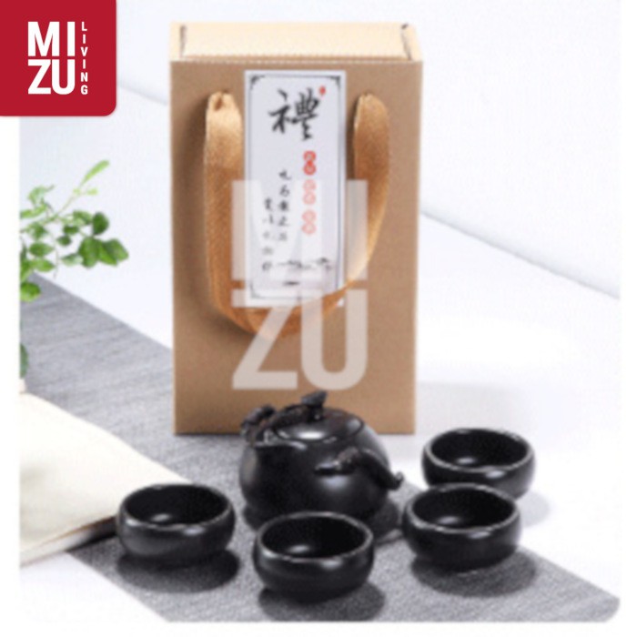 OOLONG Classic Chinese Tea Pot SET 4 Cups Ceramic With Gift Box Teko 4 Cangkir Teh Keramik