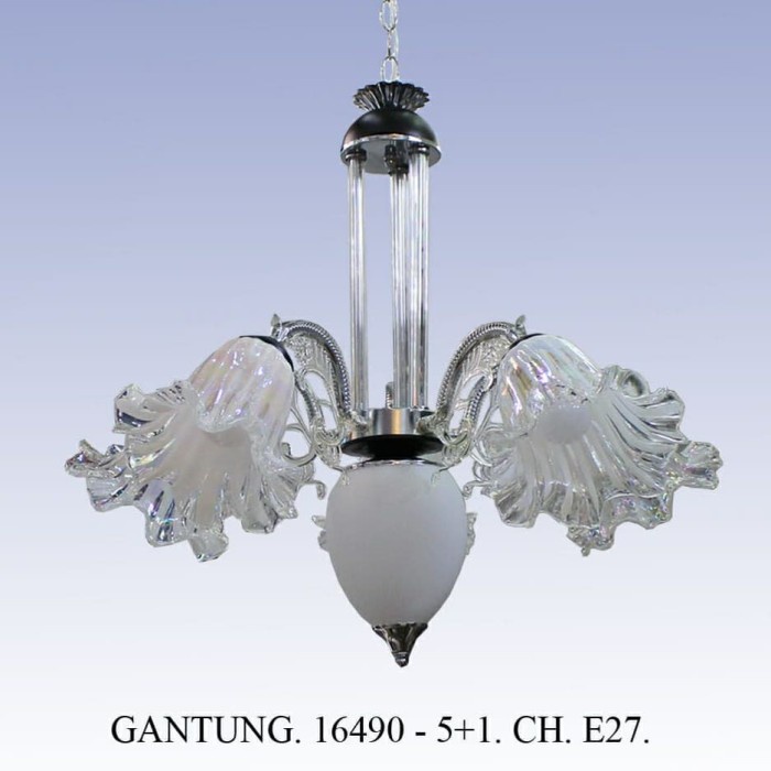 LAMPU GANTUNG/HIAS/MINIMALIS/BUNGA/KEMBANG 5+1 LAMPU