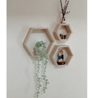 RAK DINDING HEXAGONAL / RAK AESTHETIC MODERN MURAH UKURAN 20cm