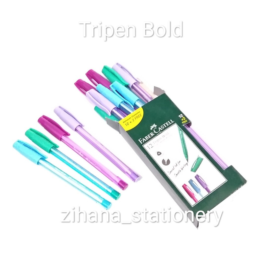 

Alat Tulis Bolpen / Pen / Pulpen / Bolpoint Tripen Bold Faber Castell